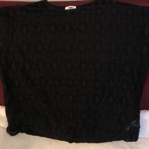 NWOT OLD NAVY LACE FRONT SHORT SLEEVE TEE